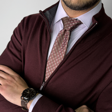Pulover bărbătesc Premium Zip-UP - Vișiniu