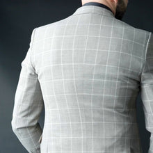 Sacou bărbați Confex - Slim Fit - Bej în carouri