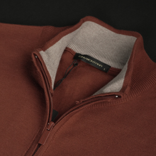 Pulover bărbătesc Premium Zip-UP - Cărămiziu