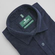 Cămașă din raiat fin - ZENMAN RoyalTOUCH™ - Corduroy EDITION - Bleumarin Imperial