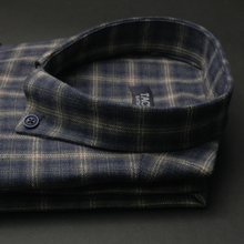 Cămașă groasă pentru bărbați - Timișoara - Bleumarin cu maro