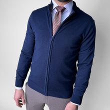 Pulover bărbătesc Premium Zip-UP - Albastru închis