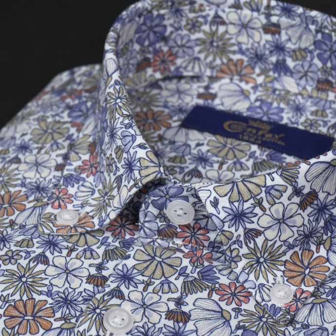 Cămașă Confex din in - BRACCIANO - Model floral - M5