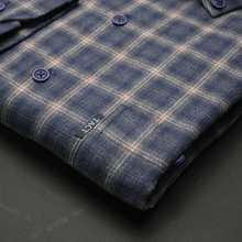 Cămașă groasă pentru bărbați - Timișoara - Bleumarin cu maro