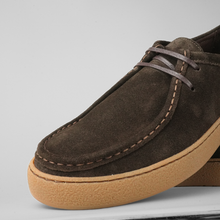 Pantofi bărbătești din piele - Folk - Maro ciocolată velur