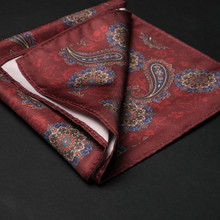 Batistă de buzunar - Vișiniu cu bleumarin - Model Paisley - M4