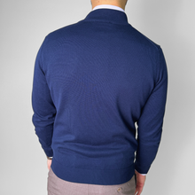 Pulover bărbătesc Premium Zip-UP - Albastru închis