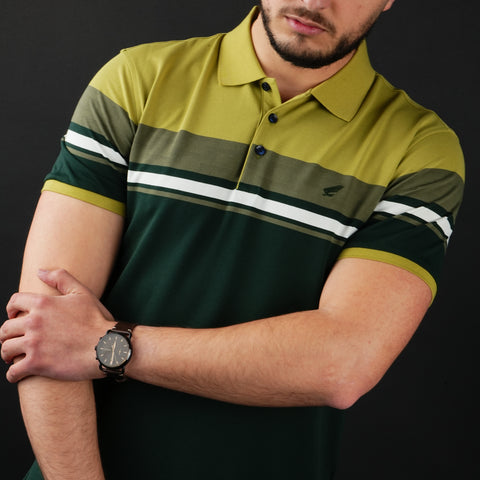 Tricou Polo pentru bărbați - Ares - CLASS - Nuanțe de verde