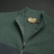 Pulover cu fermoar Ares - ATLAS - Verde pal cu gri și bleumarin