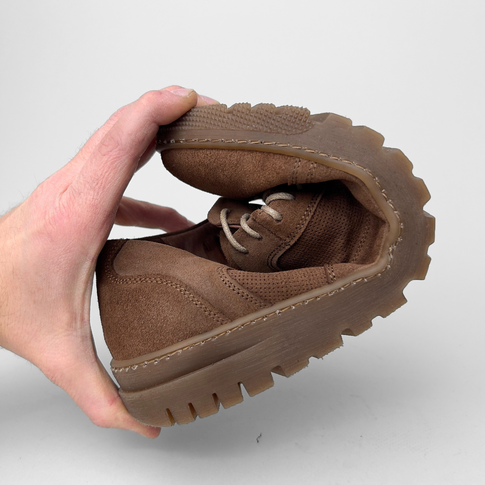 ◆むーたん◆ Pantofi bărbătești din piele - ZENMAN - Grip SPORT - Maro velur