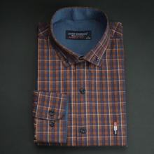 Cămașă pentru bărbați - Firenze - Cărămiziu cu albastru