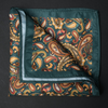 Batistă de buzunar - Verde cu galben și roșu - Model Paisley - M3
