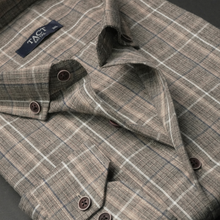 Cămașă groasă pentru bărbați - Arminius - Maro cu bej și bleumarin