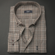 Cămașă groasă pentru bărbați - Arminius - Maro cu bej și bleumarin