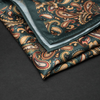 Batistă de buzunar - Verde cu galben și roșu - Model Paisley - M3