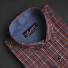 Cămașă pentru bărbați - Firenze - Cărămiziu cu albastru