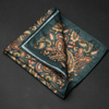 Batistă de buzunar - Verde cu galben și roșu - Model Paisley - M3