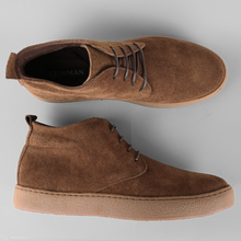 Ghete piele naturală - NOMAD - Maro Cognac Velur
