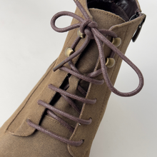 Ghete vintage din piele naturală velur - Gary - Bej- WAX Effect