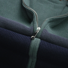 Pulover cu fermoar Ares - ATLAS - Verde pal cu gri și bleumarin