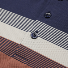 Tricou Polo pentru bărbați - ARES - CAPRI - Bleumarin cu bej și cărămiziu