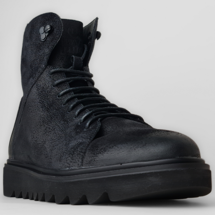 Ghete piele naturală velur - Vanguard - Negru