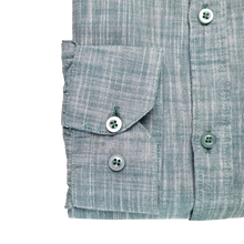 Cămașă barbătească din in - Basil - Slim Fit -  Verde