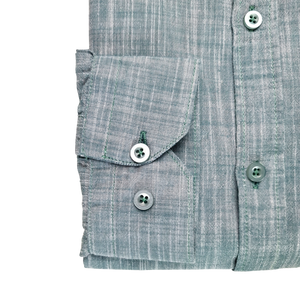 Cămașă barbătească din in - Basil - Slim Fit -  Verde