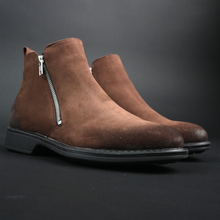 Ghete piele naturală - Zanetti - Maro Cognac Velur