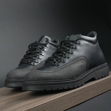 Ghete din piele naturală - EXPLORER - Negru