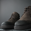 Ghete piele naturală velur  - Tucson - Maro WAX EFFECT