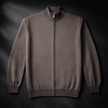 Pulover bărbătesc Premium Zip-UP - Maro