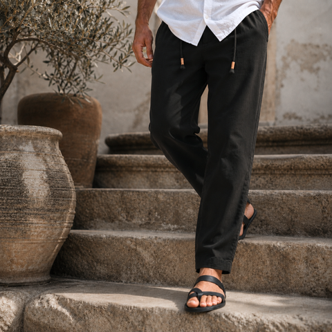 Pantaloni pentru bărbați - Luppo - POSITANO - Negru Profund