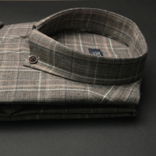 Cămașă groasă pentru bărbați - Arminius - Maro cu bej și bleumarin