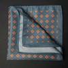 Batistă de buzunar - Gri petrol și cărămiziu - Model geometric - M10
