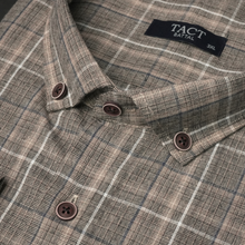 Cămașă groasă pentru bărbați - Arminius - Maro cu bej și bleumarin