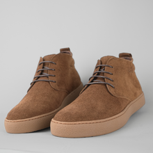 Ghete piele naturală - NOMAD - Maro Cognac Velur