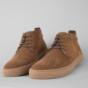 Ghete piele naturală - NOMAD - Maro Cognac Velur