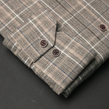 Cămașă groasă pentru bărbați - Arminius - Maro cu bej și bleumarin