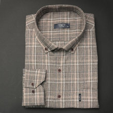 Cămașă groasă pentru bărbați - Arminius - Maro cu bej și bleumarin