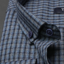 Cămașă groasă pentru bărbați - Prahova - Albastru cu bleumarin