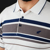 Tricou Polo pentru bărbați - Ares - Harvey - Alb cu bleumarin și maro