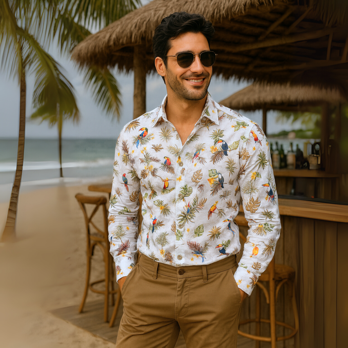 Cămașă Confex - Forme florale - Multicolor - M17