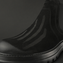 Ghete piele naturală - York - Negru Velur