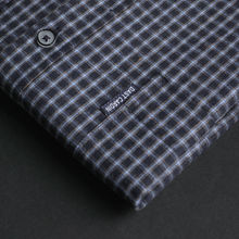 Cămașă groasă pentru bărbați - Modena - Negru cu bleu