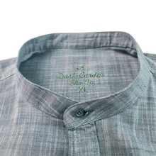 Cămașă barbătească din in - Basil - Slim Fit -  Verde