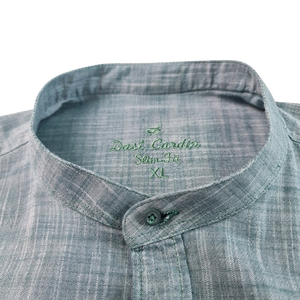 Cămașă barbătească din in - Basil - Slim Fit -  Verde