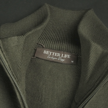 Pulover bărbătesc Premium Zip-UP - Kaki