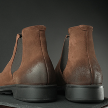 Ghete piele naturală - Burton - Maro Cognac Velur