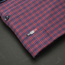 Cămașă pentru bărbați - Nikos - Albastru cu vișiniu și alb